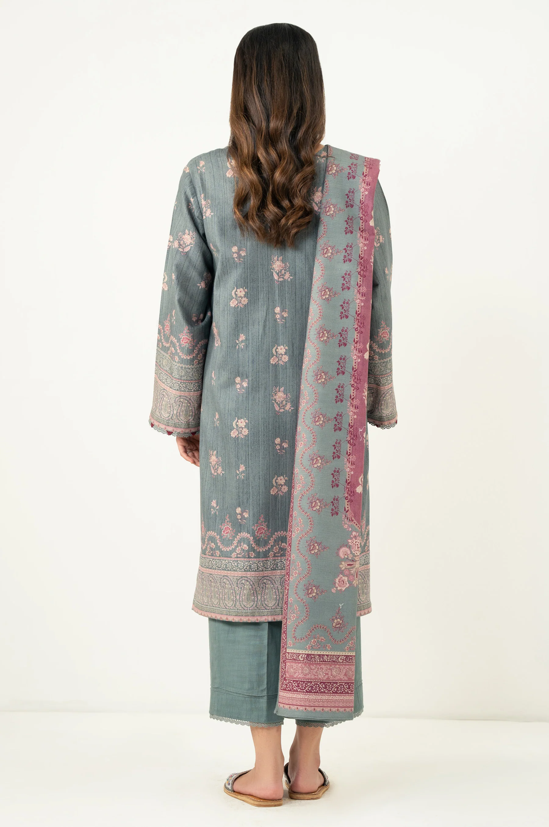 UNSTITCHED 3 PIECE PRINTED SUIT - Image 6