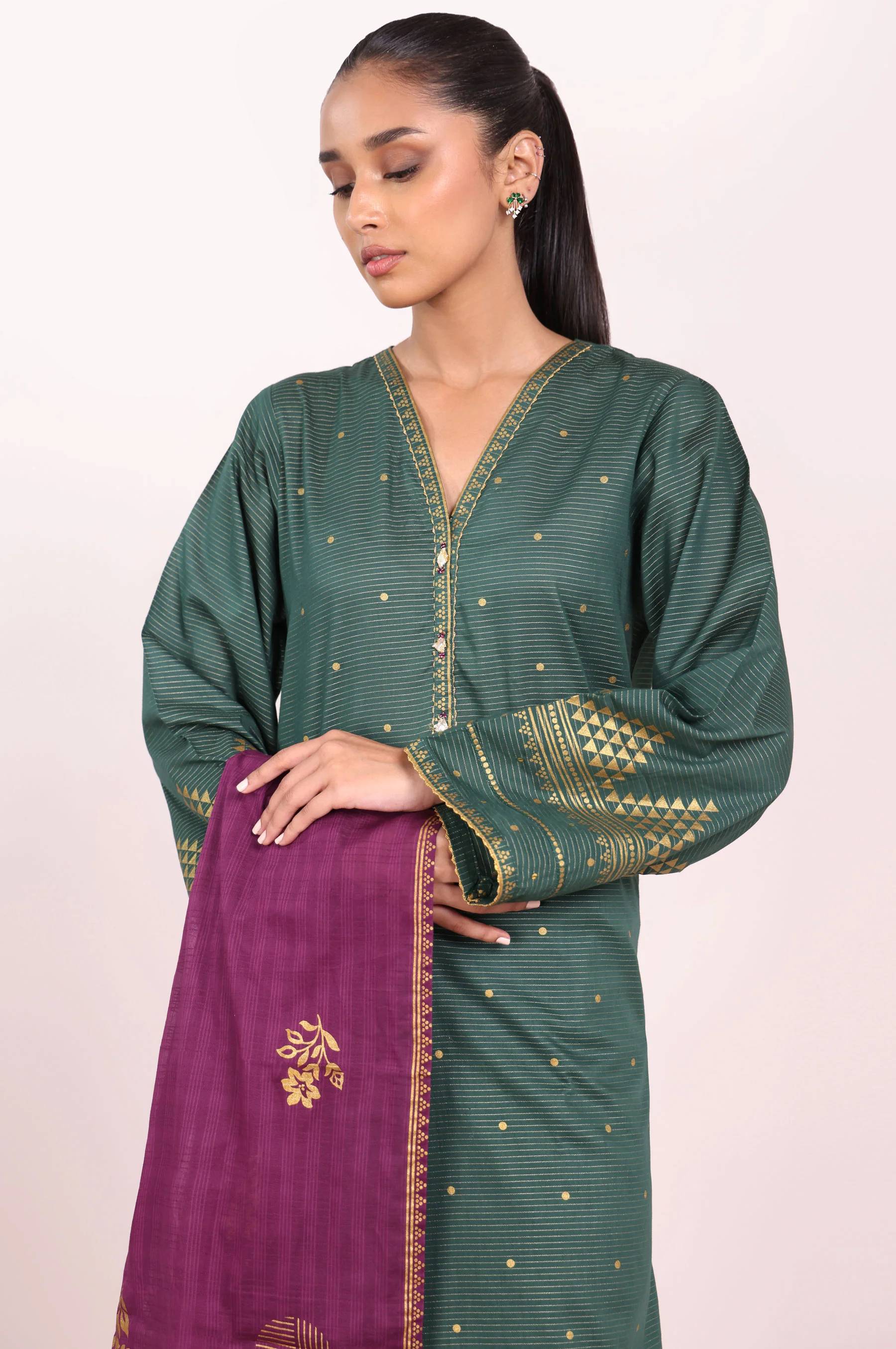 Unstitched 3 Piece Paste Printed Dobby Mysuri Suit - Image 3