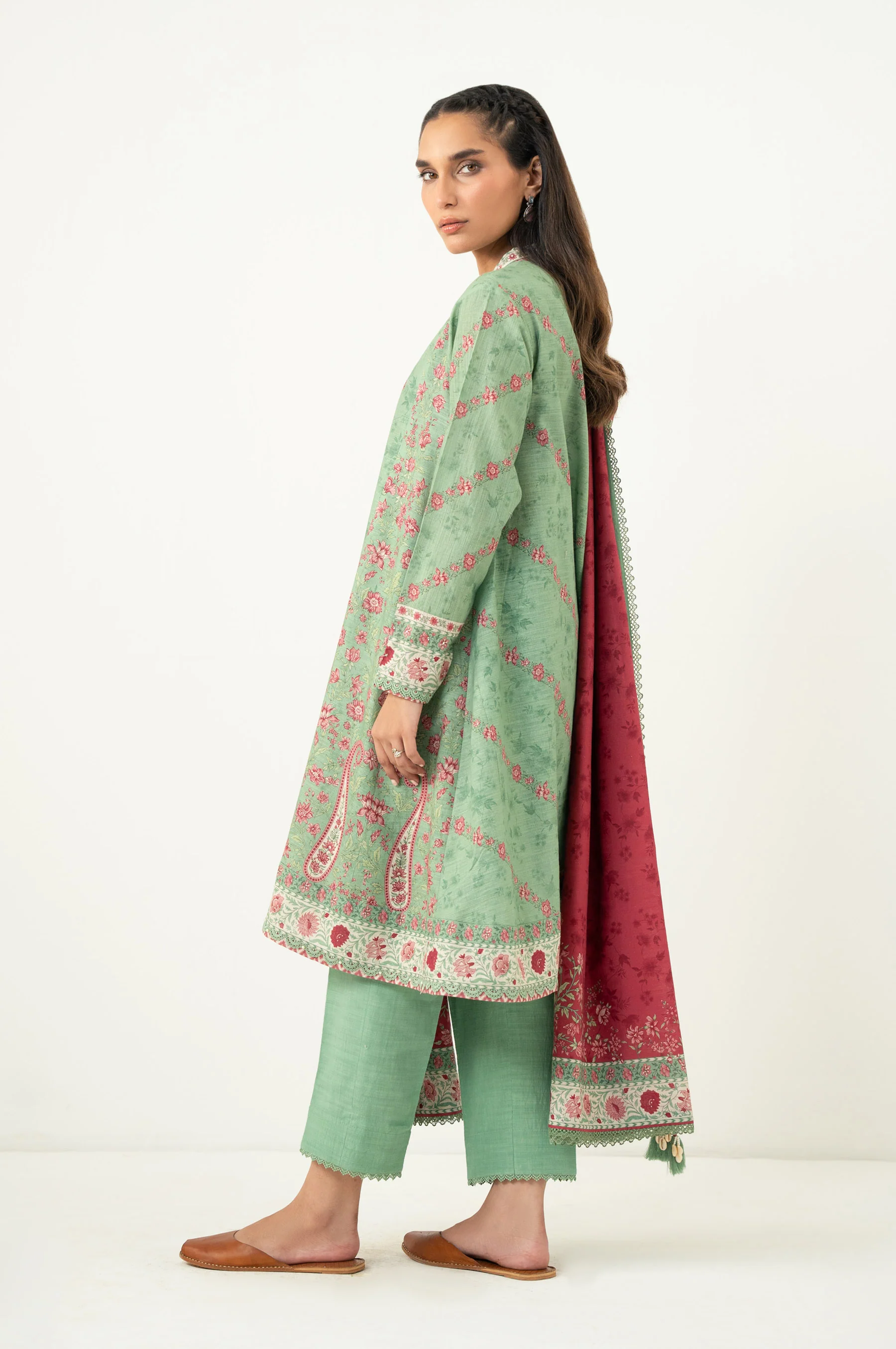 UNSTITCHED 3 PIECE PRINTED SUIT - Image 3