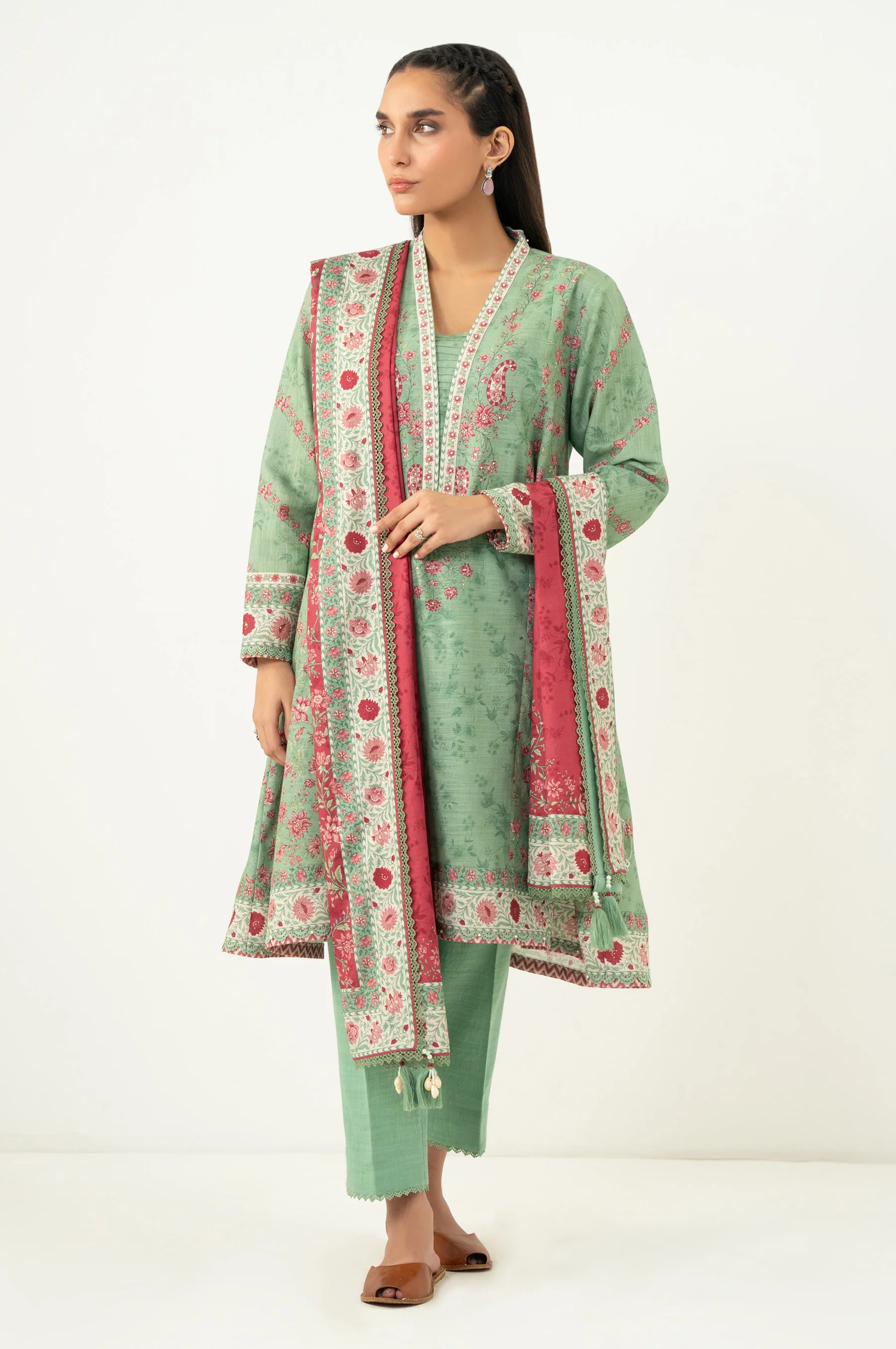 UNSTITCHED 3 PIECE PRINTED SUIT - Image 6