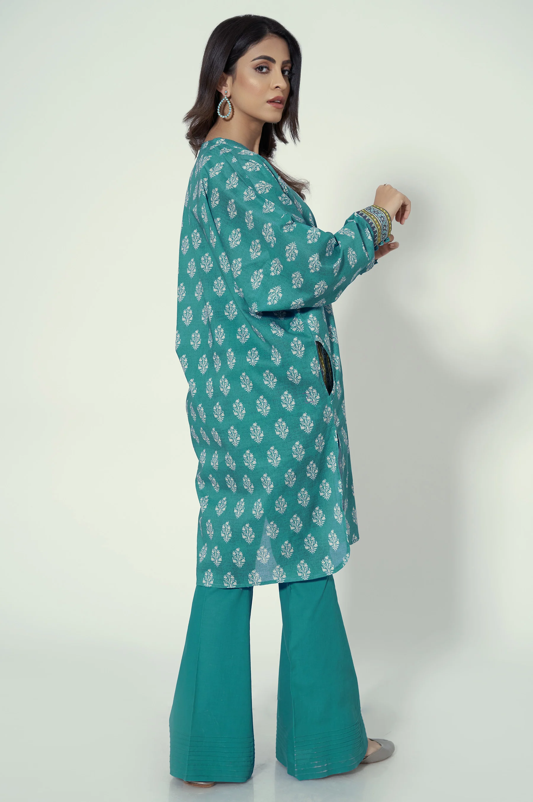 Unstitched 2 Piece Printed Lawn Suit - Image 3