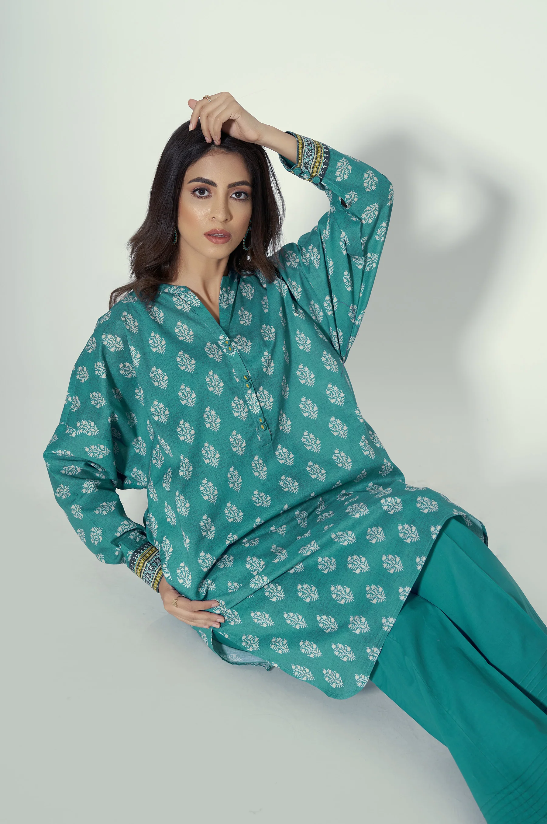 Unstitched 2 Piece Printed Lawn Suit - Image 4