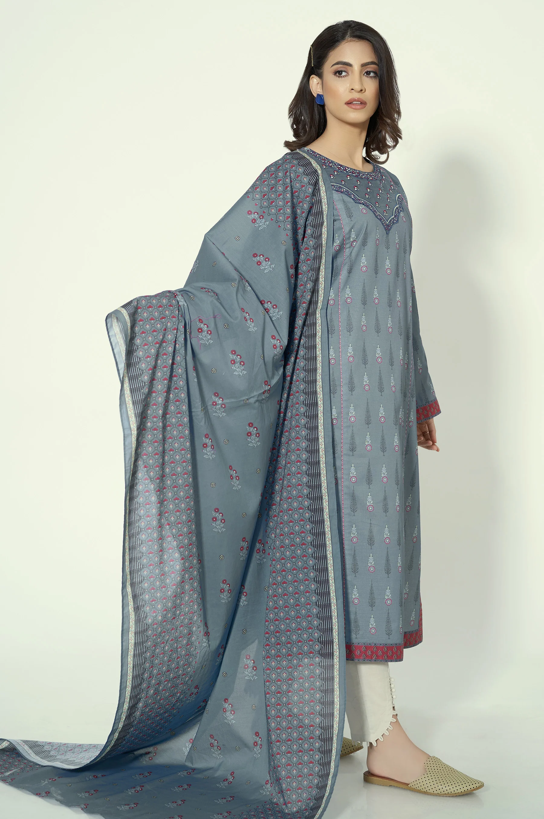 Unstitched 2 Piece Printed Lawn Suit - Image 5