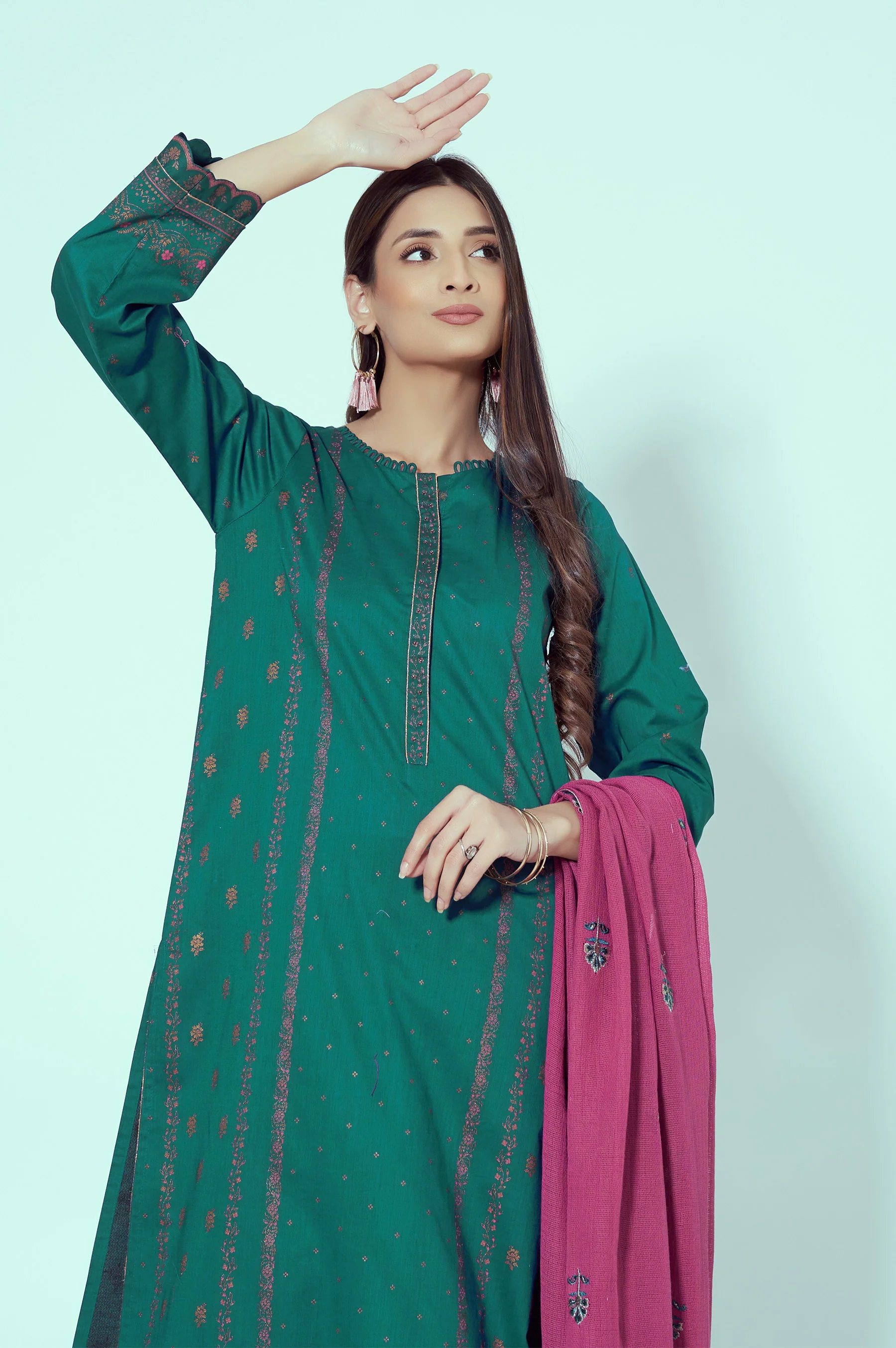 Unstitched 3 Piece Paste Printed Lawn Suit - Image 2