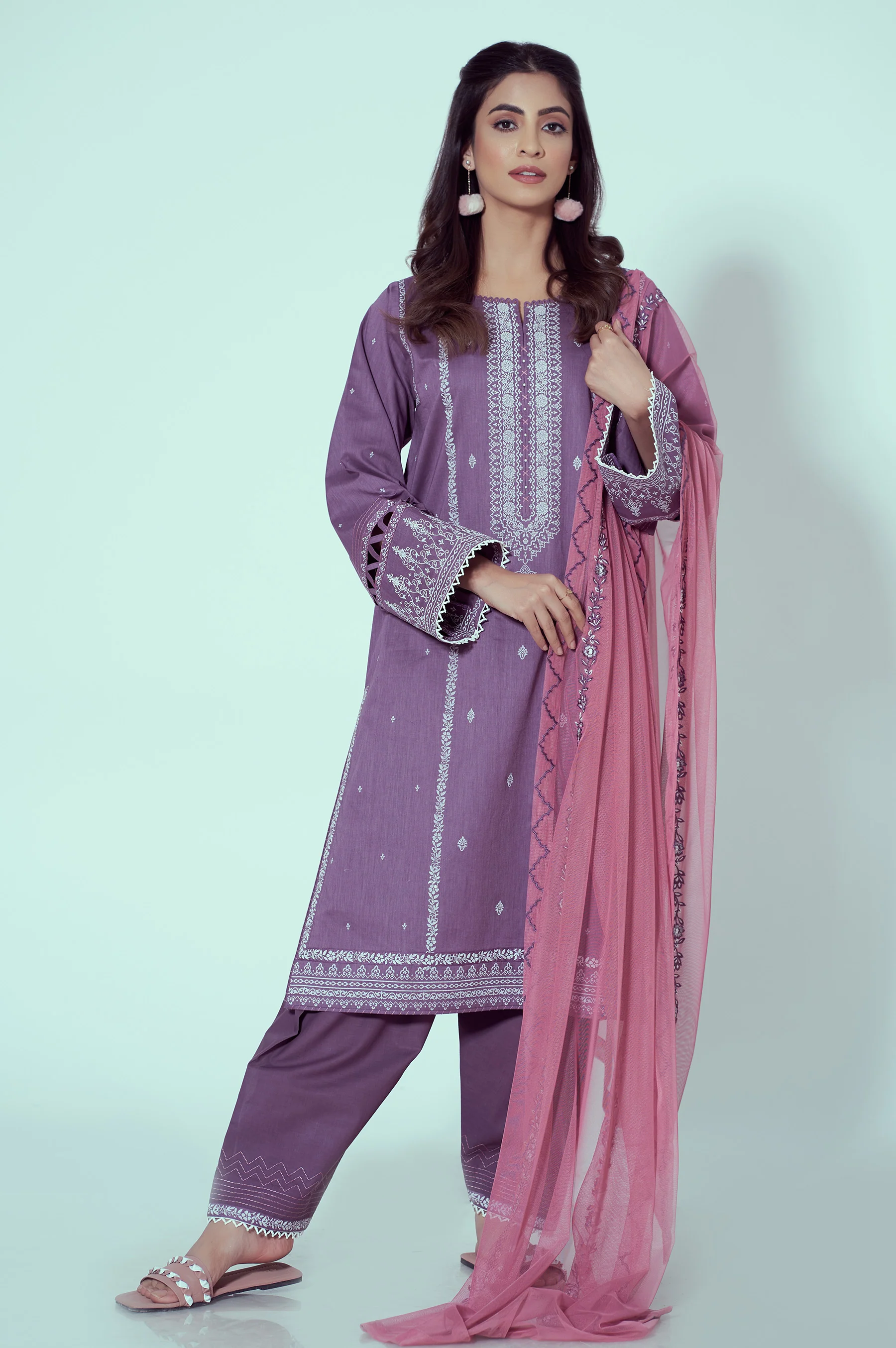 Unstitched 3 Piece Puff Printed Lawn Suit - Image 4