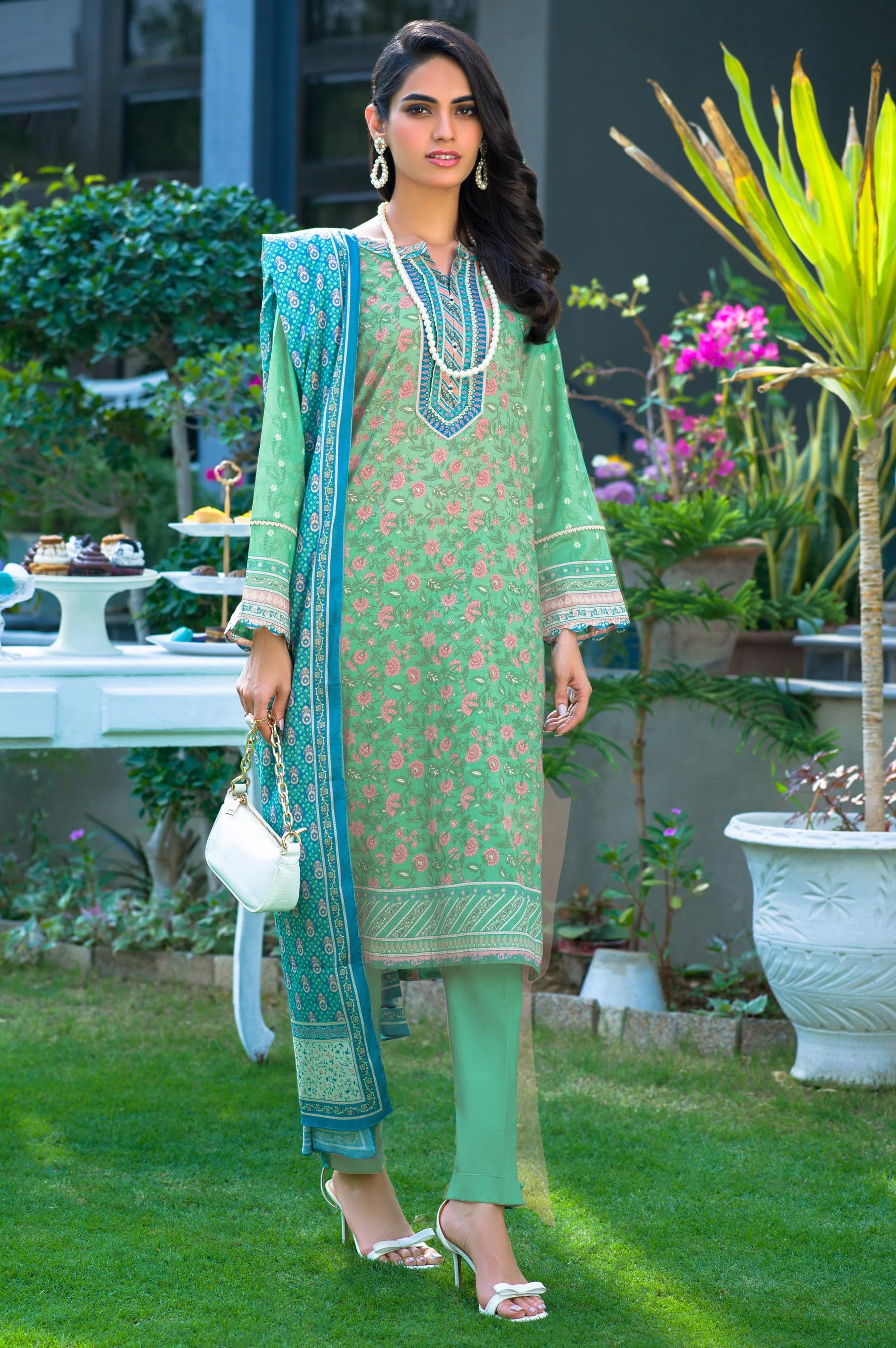 Unstitched 3 Piece Printed Lawn Suit