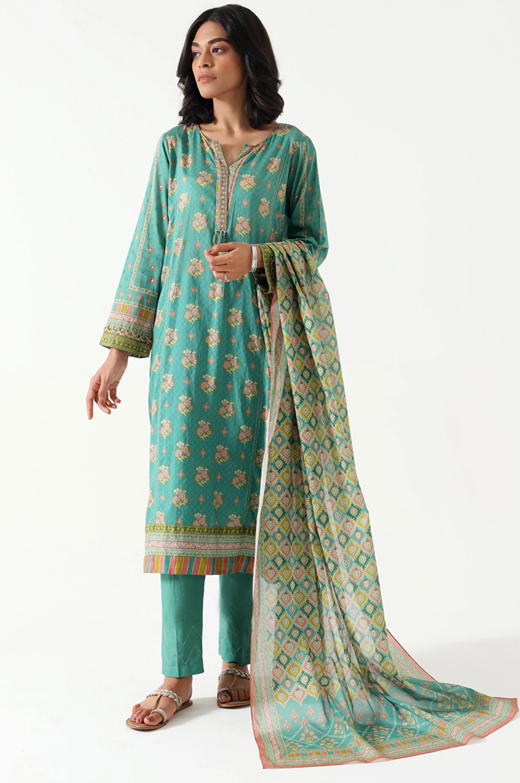 Unstitched 3 Piece Printed Lawn Suit