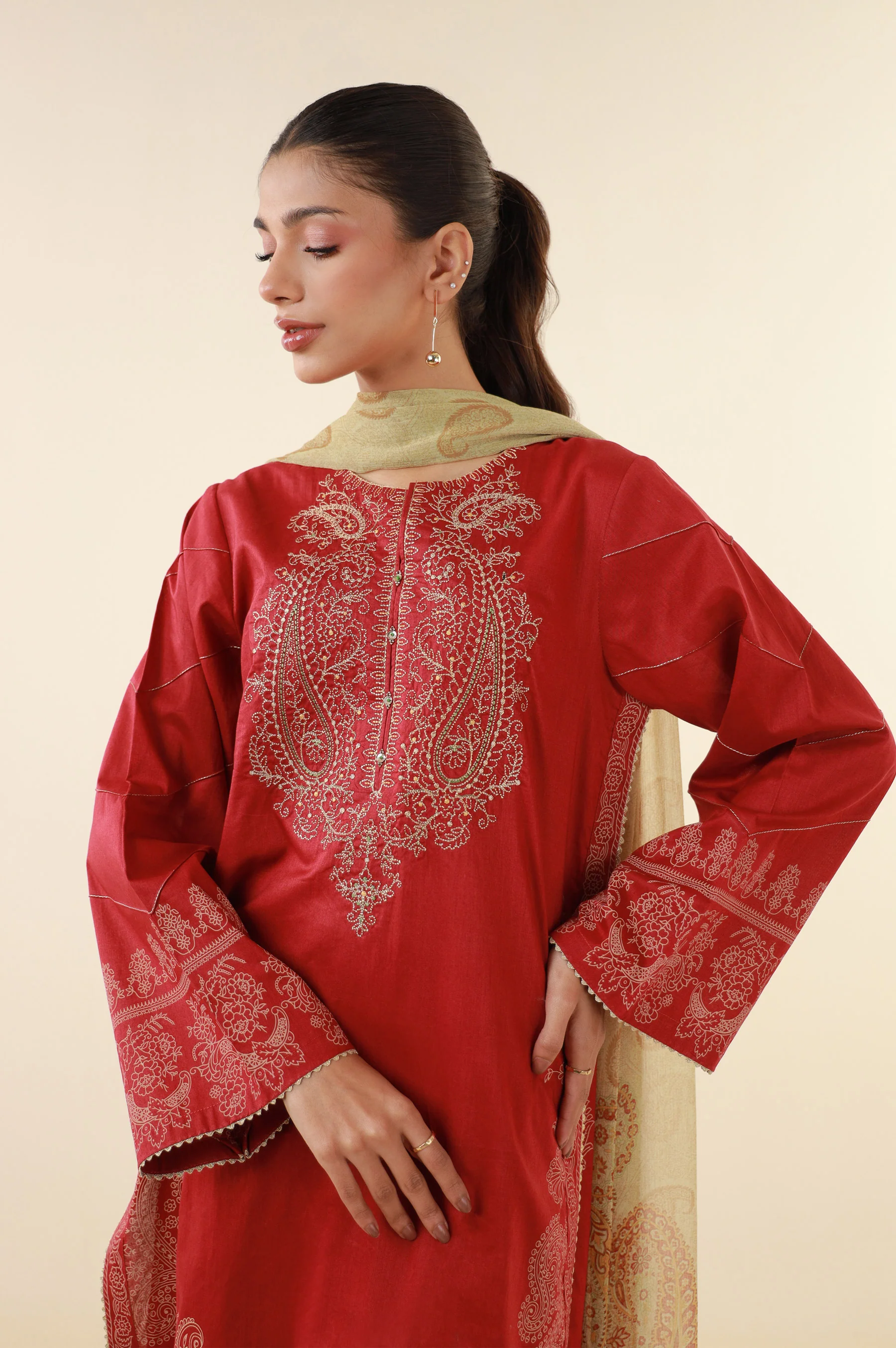 Unstitched 3 Piece Printed Lawn Suit - Image 7