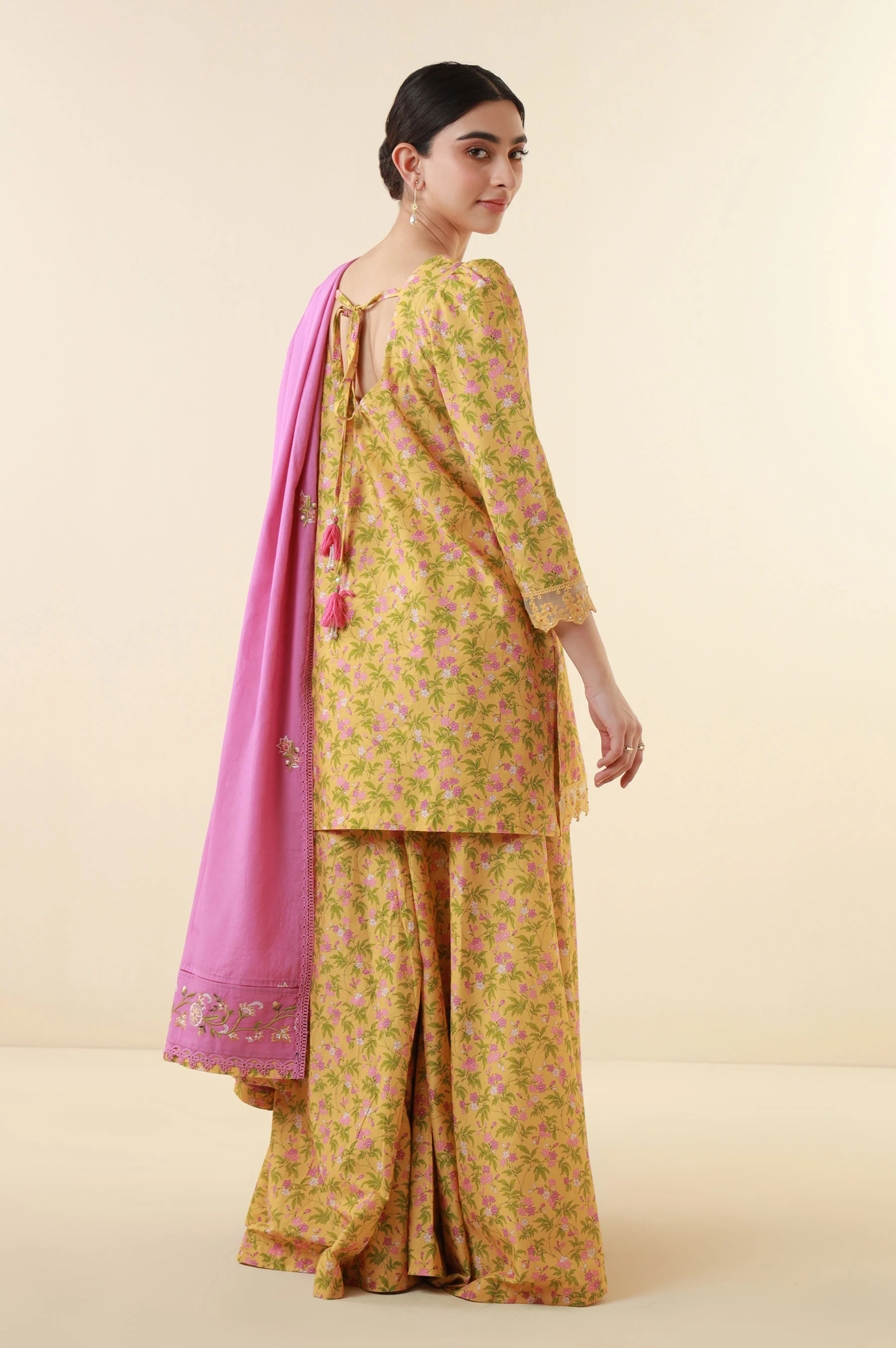 Unstitched 3 Piece Printed Lawn Suit - Image 3