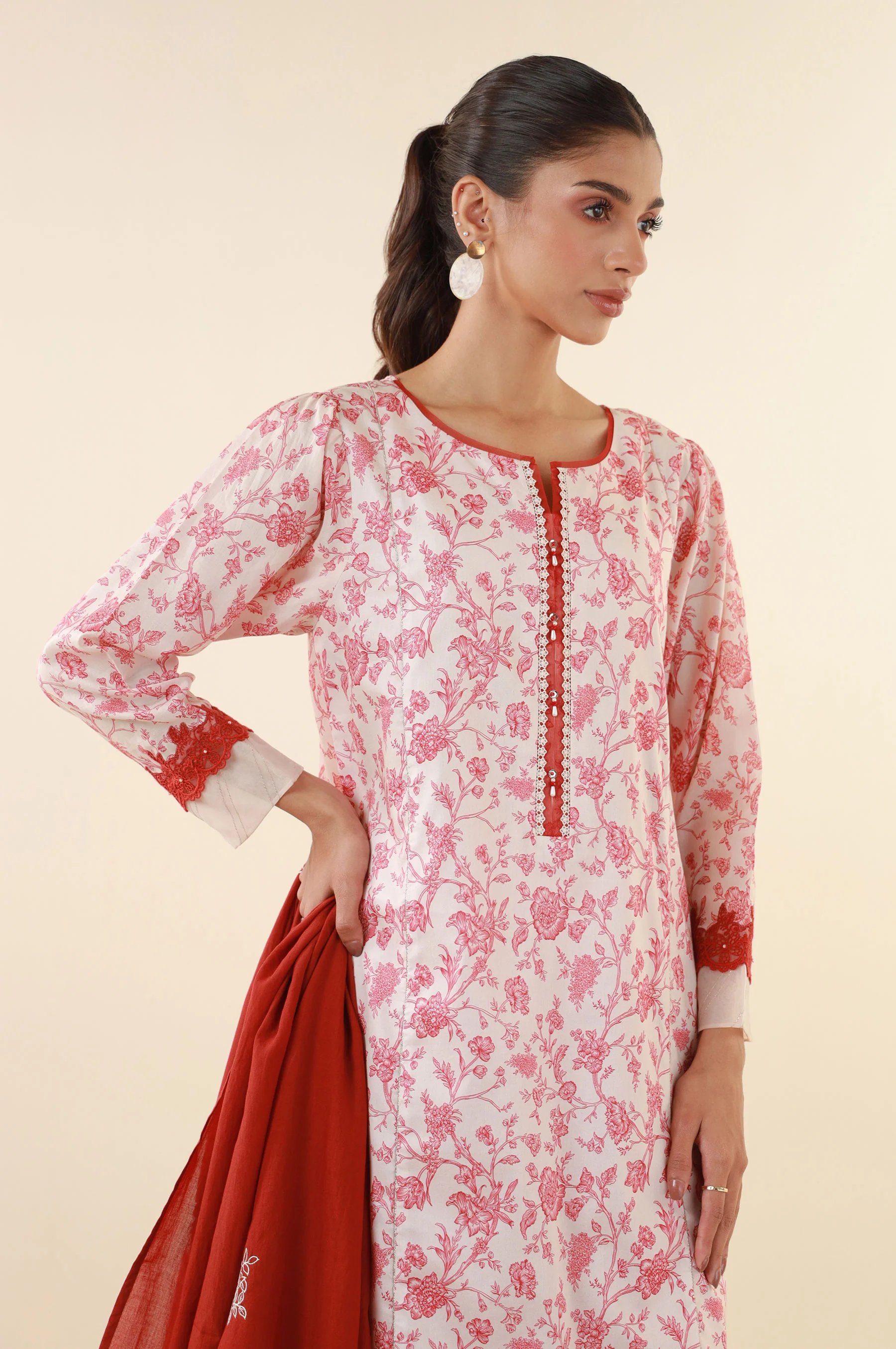 Unstitched 3 Piece Printed Lawn Suit - Image 6