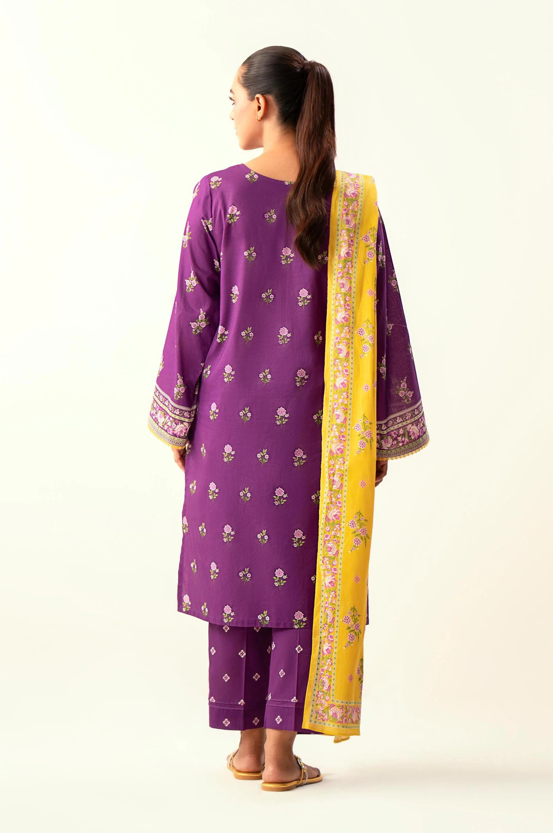 Unstitched 3 Piece Printed Lawn Suit - Image 4