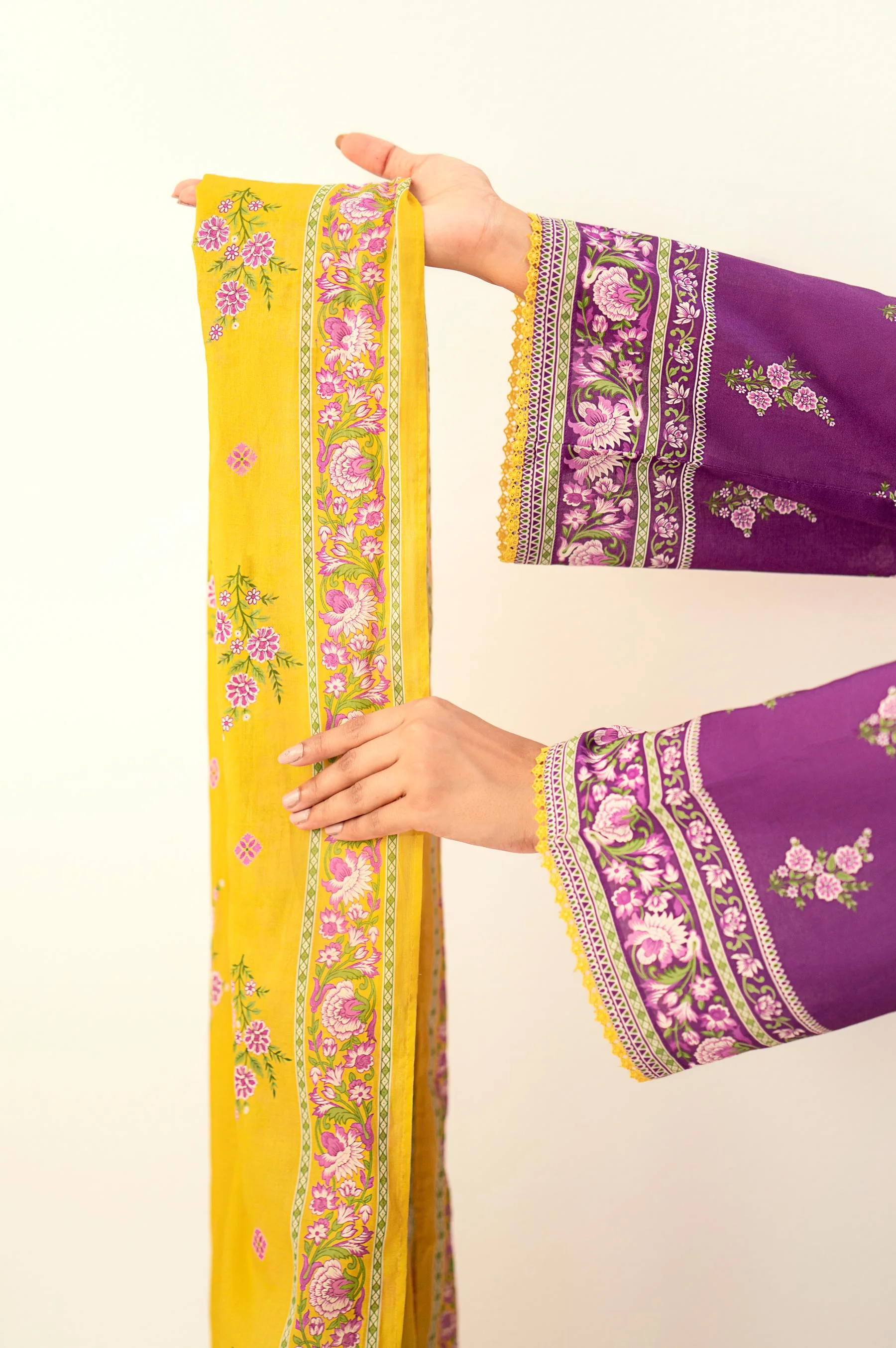 Unstitched 3 Piece Printed Lawn Suit - Image 6