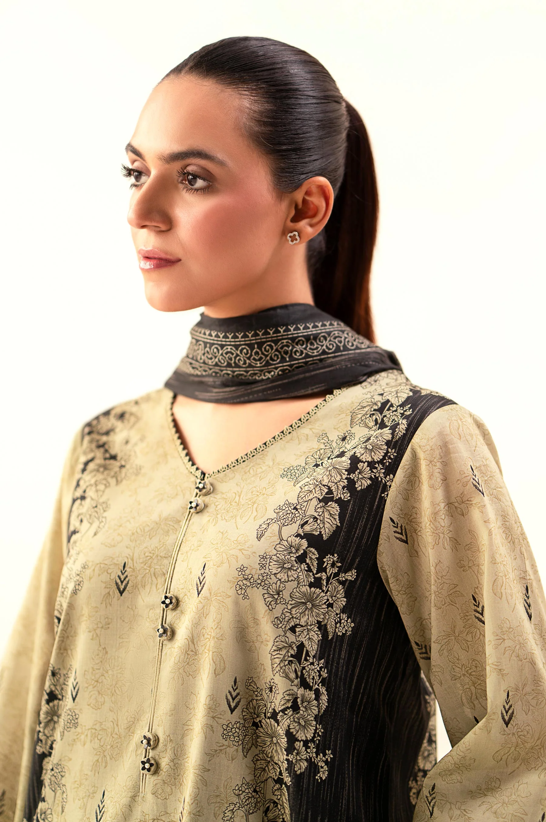 Unstitched 3 Piece Printed Lawn Suit - Image 2