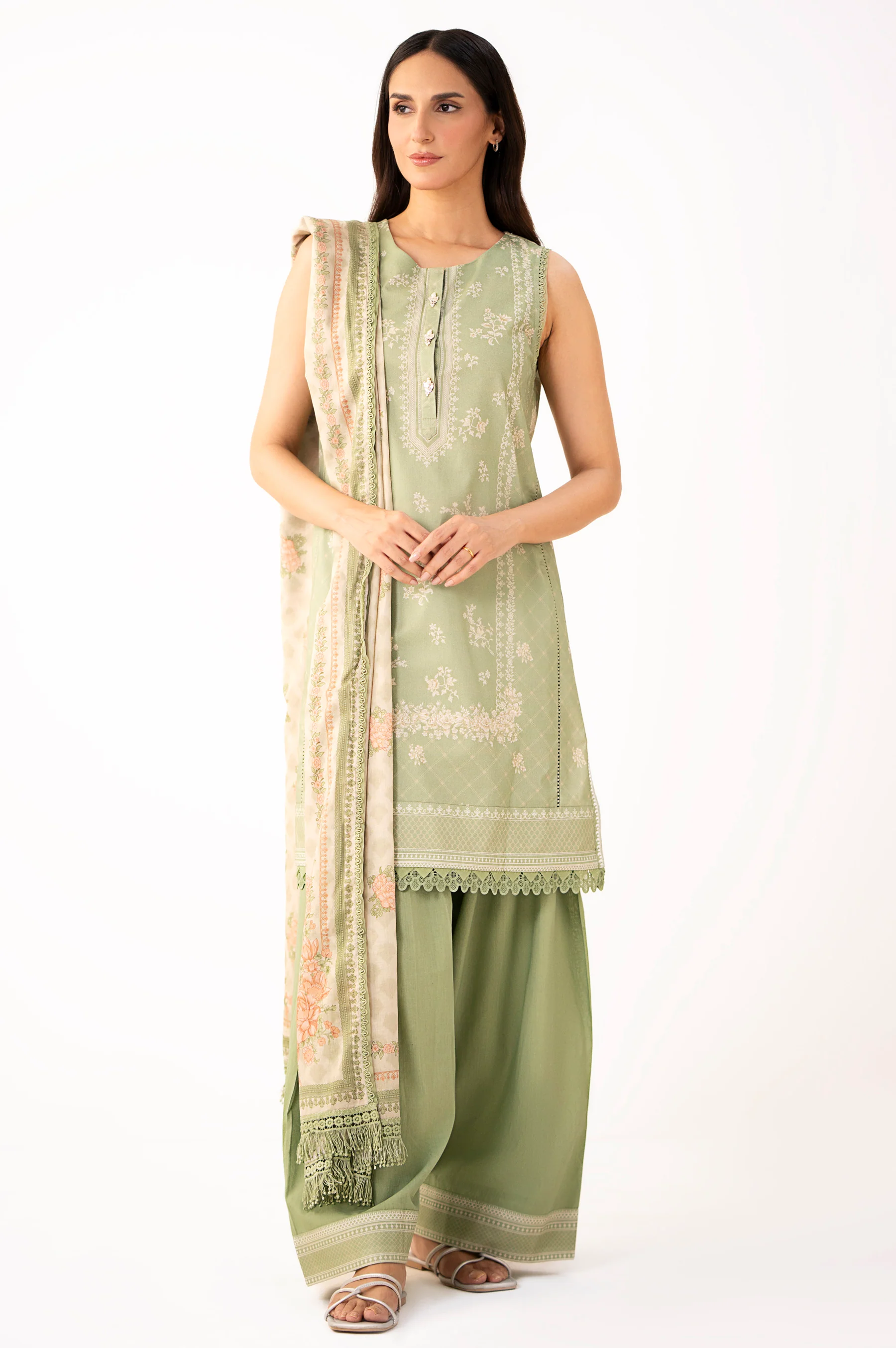 Unstitched 3 Piece Printed Lawn Suit