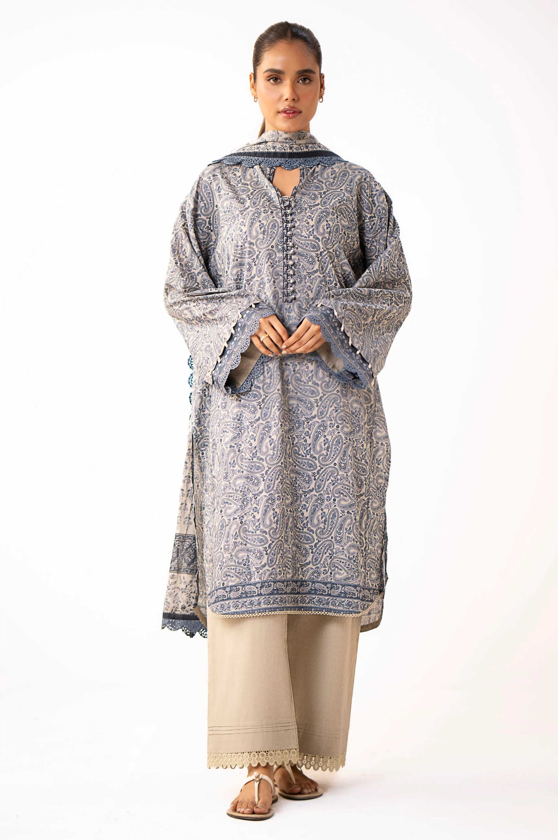 Unstitched 3 Piece Printed Lawn Suit