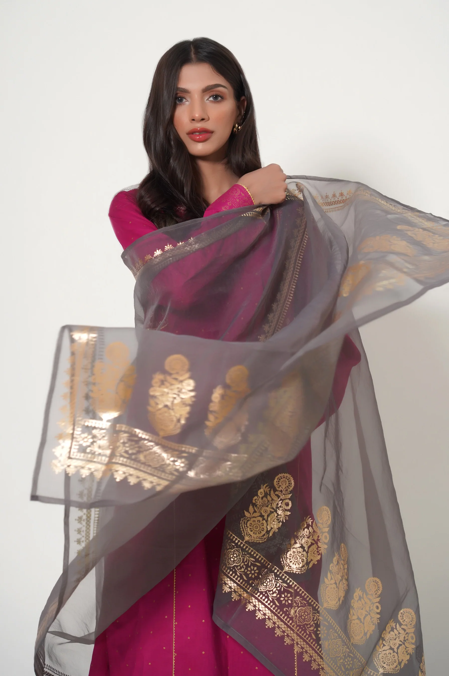 Unstitched 3 Piece Embroidered Lawn Suit - Image 5