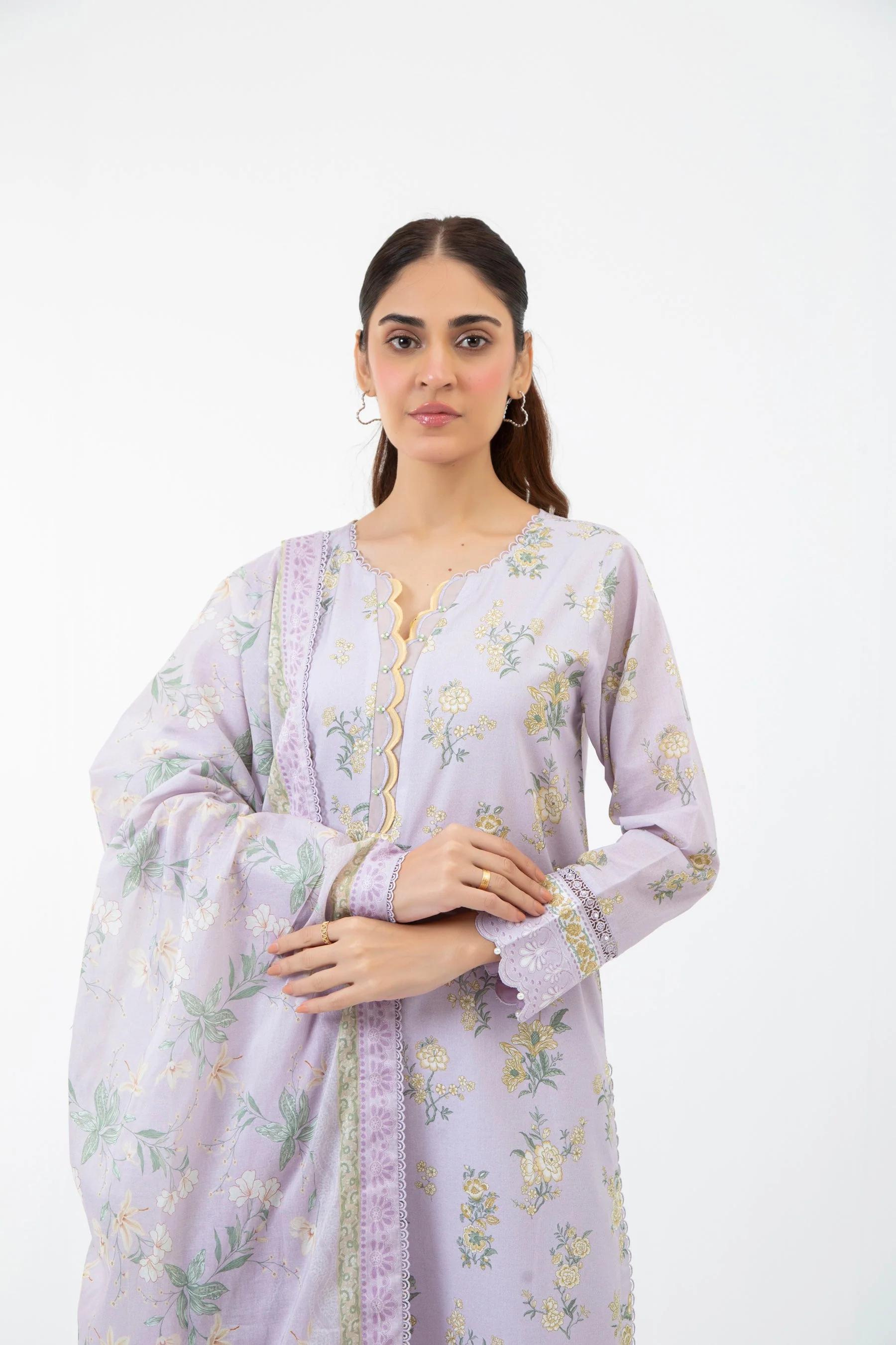 PRINTED CAMBRIC UNSTITCHED 3 PIECE SUIT - Image 5