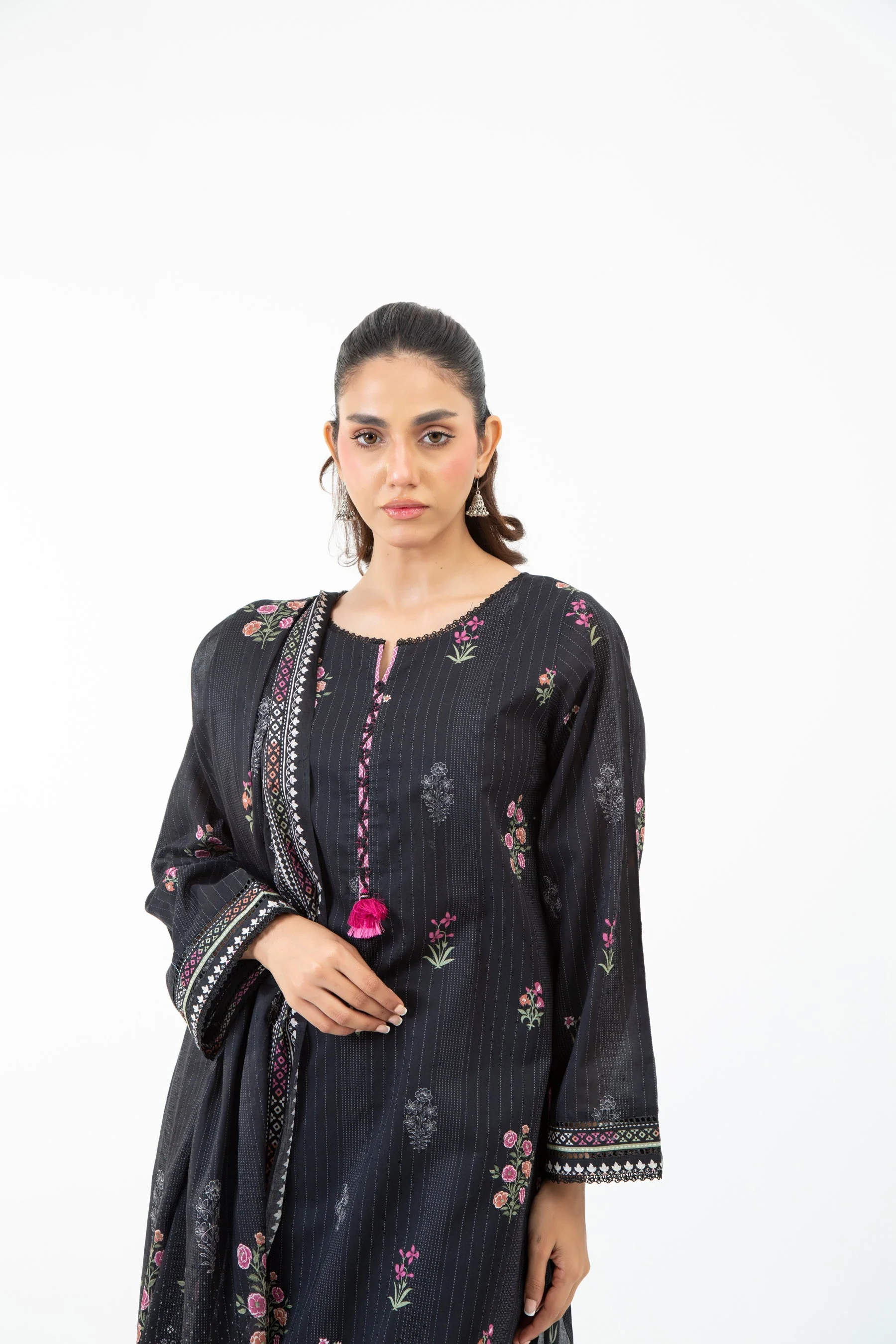 PRINTED CAMBRIC UNSTITCHED 3 PIECE SUIT - Image 2