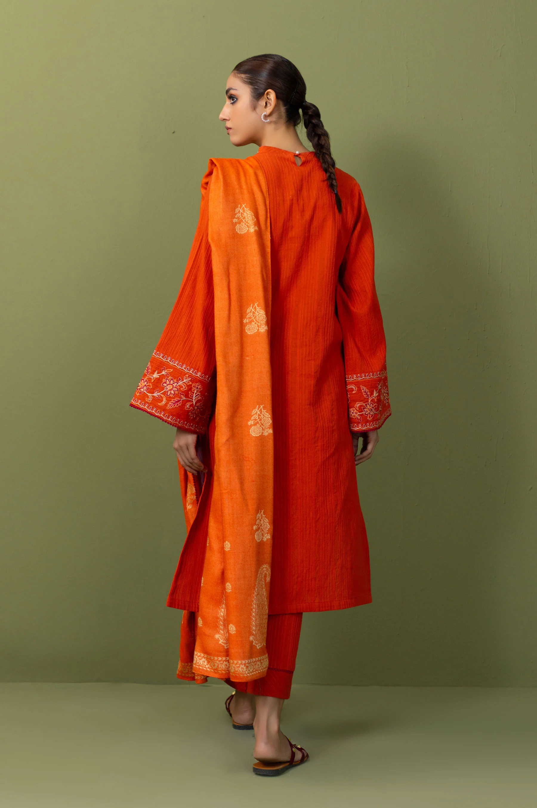 Unstitched 3 Piece Textured Slub Suit - Image 4
