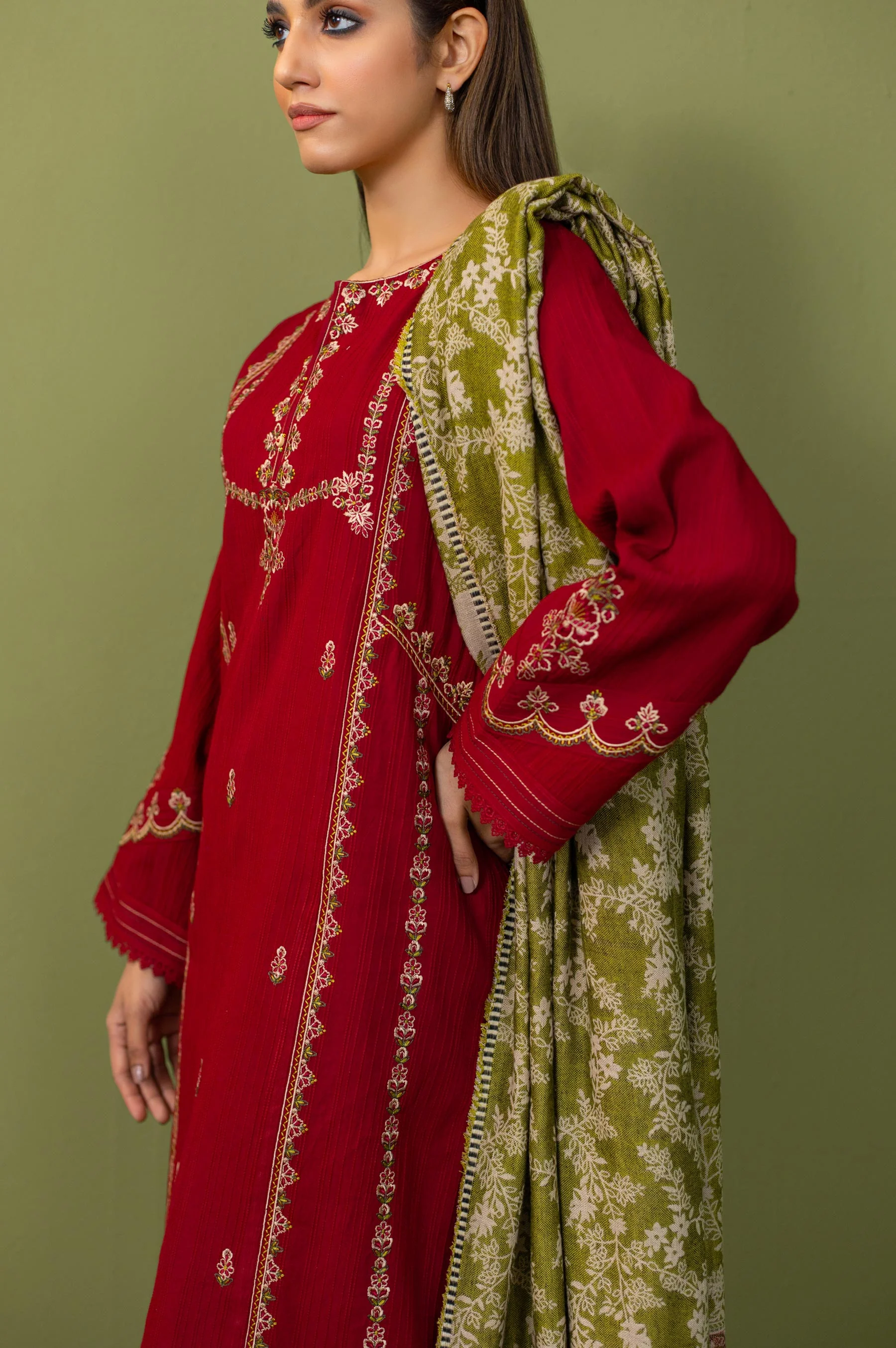 Unstitched 3 Piece Textured Slub Suit - Image 6