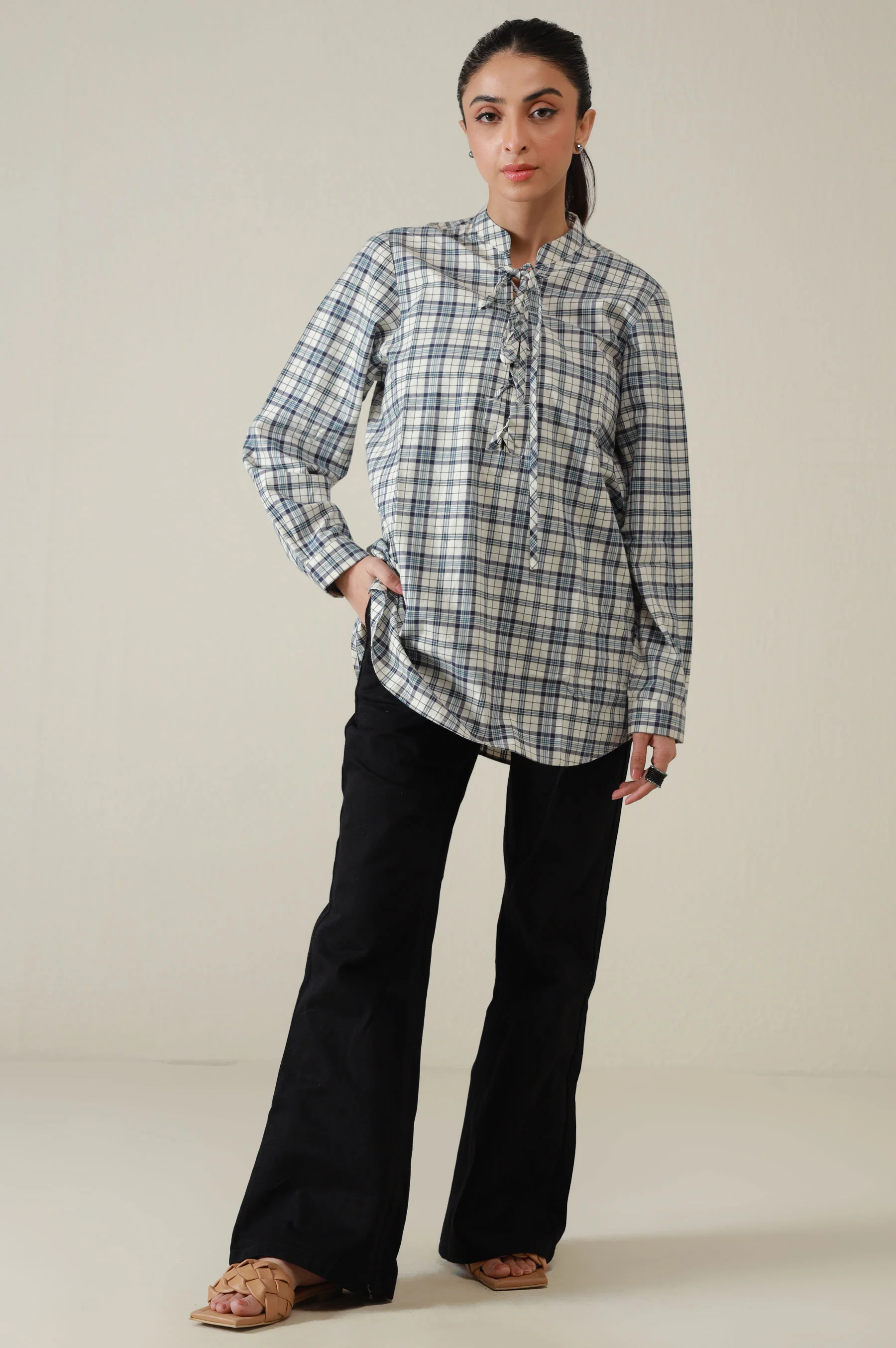 Western Top - Blue/Off White - Image 3