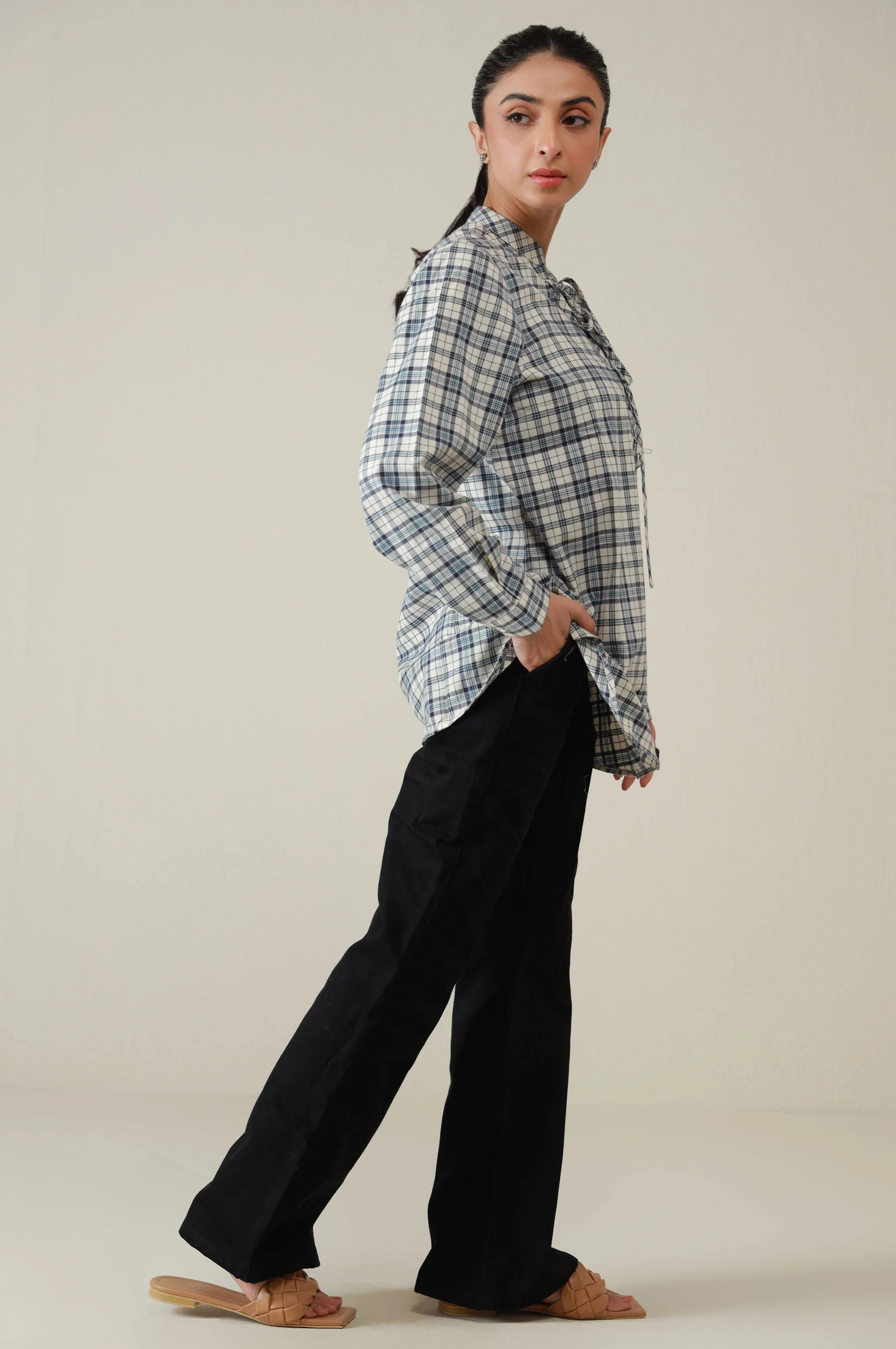 Western Top - Blue/Off White - Image 4