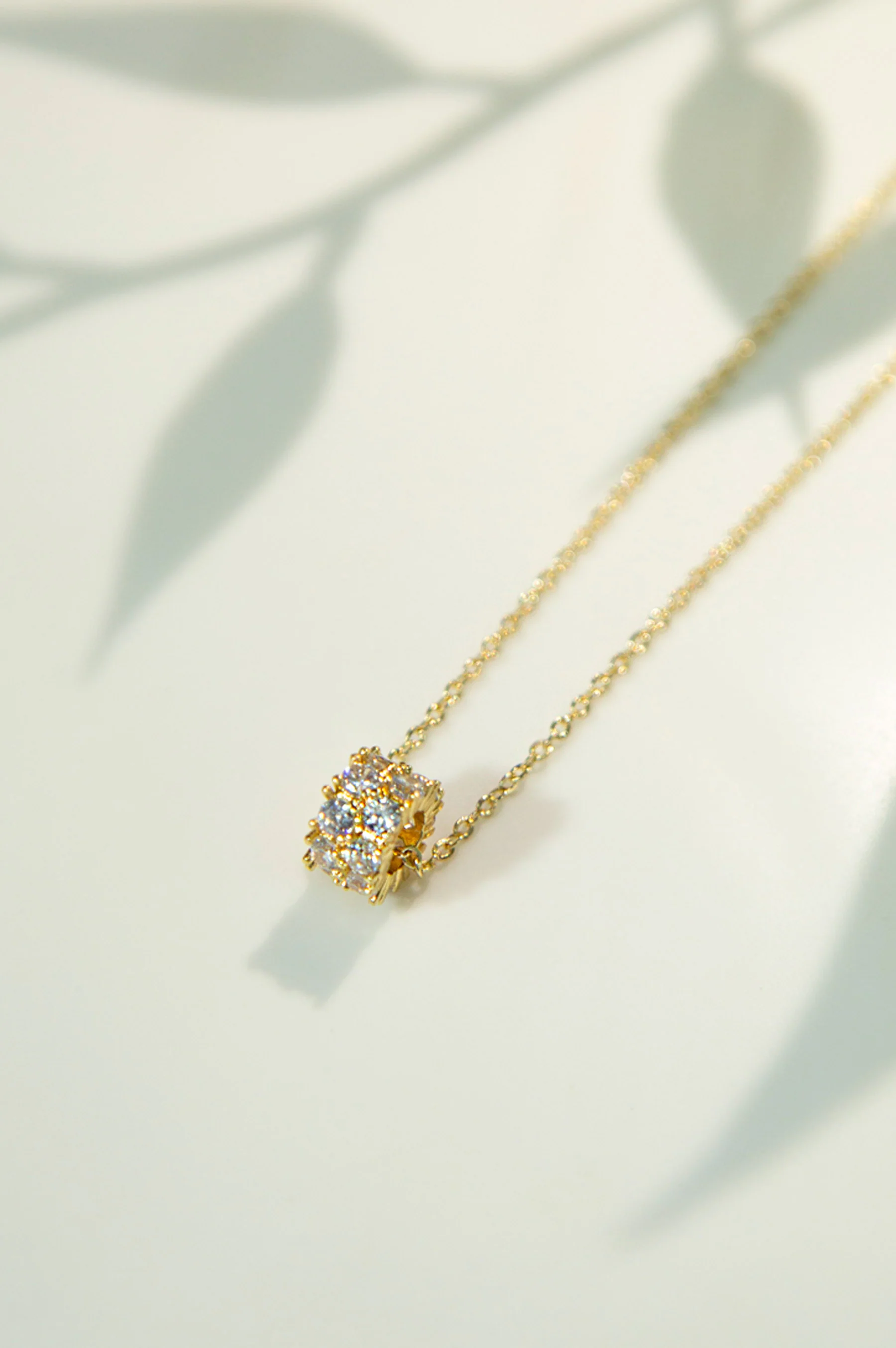 Golden White CZ Locket With Chain - Image 2