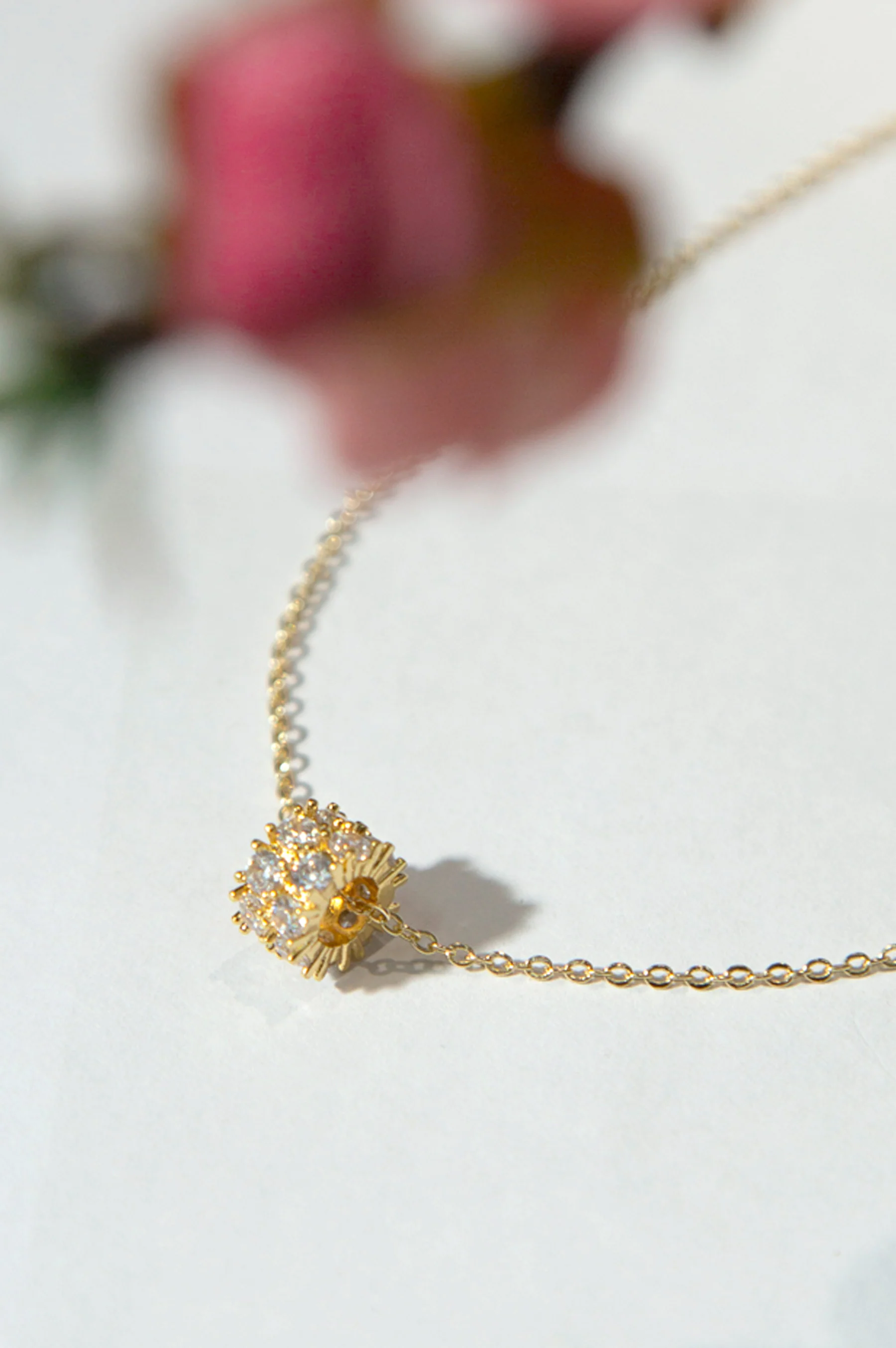 Golden White CZ Locket With Chain - Image 5