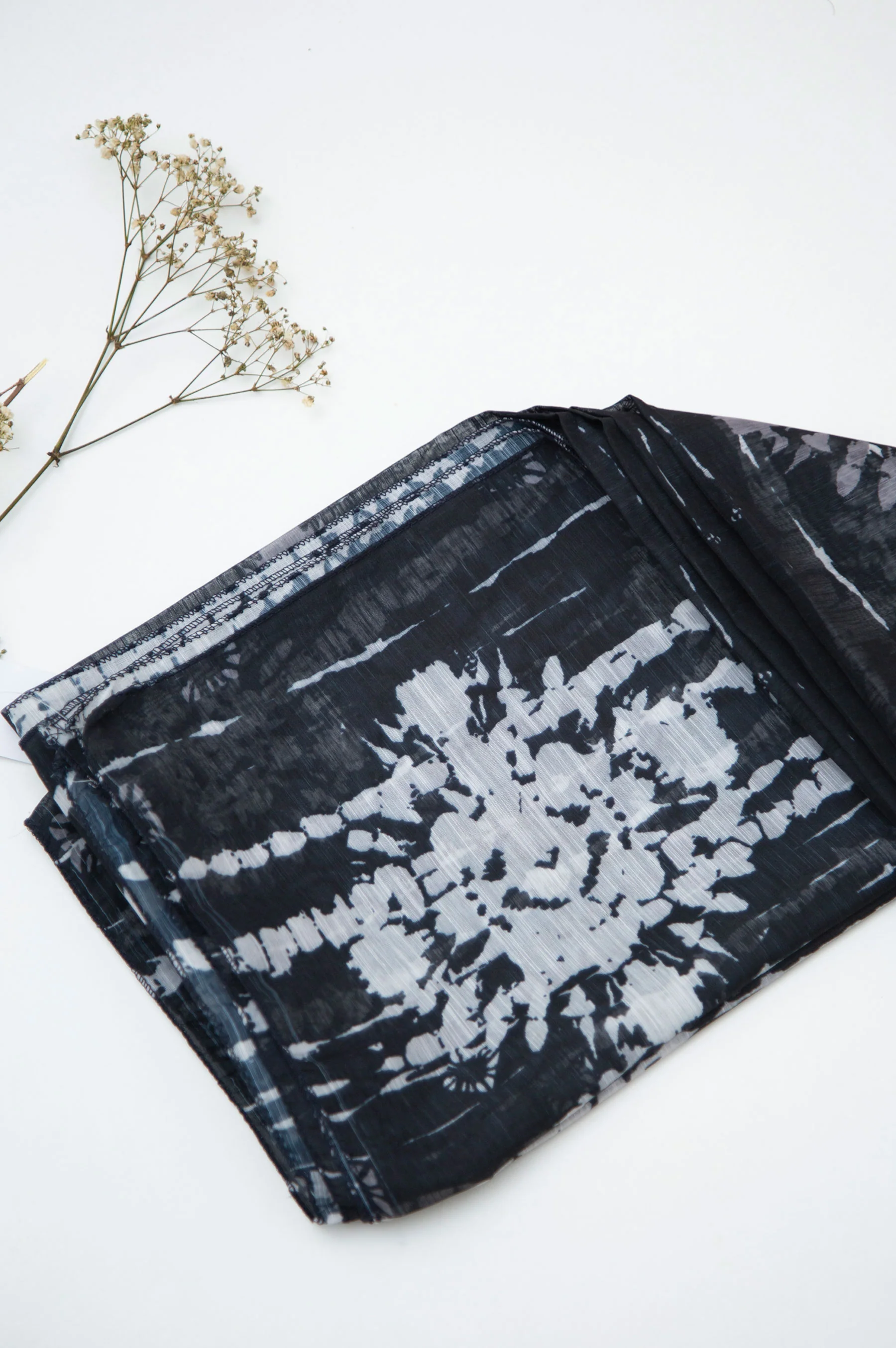 Printed Organza Dupatta - Black